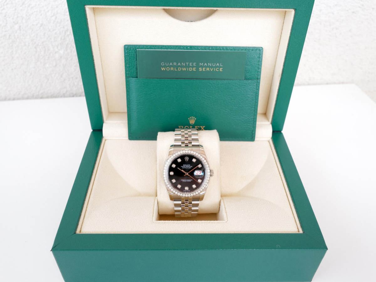 Часы Rolex Datejust 36 Jubilee Steel Black Dial Factory Diamond Bezel[9]