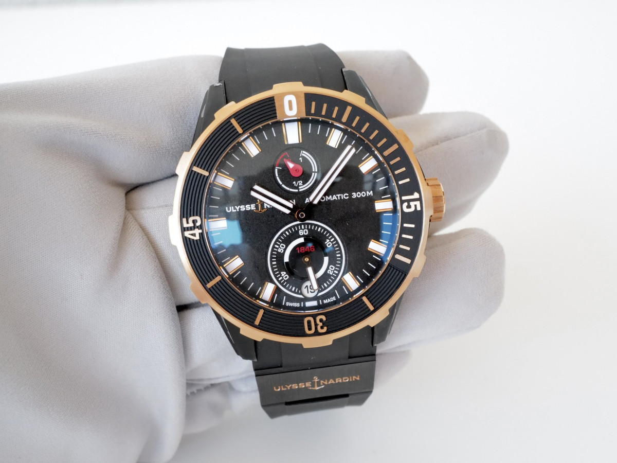 Часы Ulysse Nardin Diver Titanium 18K Rose Gold 44 NEW[8]