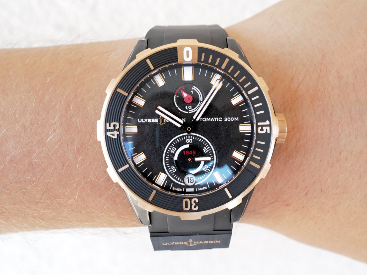 Часы Ulysse Nardin Diver Titanium 18K Rose Gold 44 NEW[5]