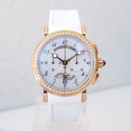 Швейцарський годинник Breguet Marine Chronograph 18K Rose Gold MOP Dial Diamonds