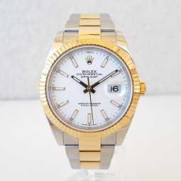 Швейцарський годинник Rolex Datejust 41 mm Oyster Steel 18K Yellow Gold White Dial (2022)