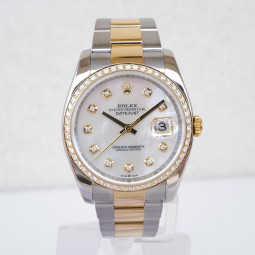 Швейцарський годинник Rolex Datejust 36mm Oyster Steel 18K Yellow Gold MOP Diamond Dial Bezel