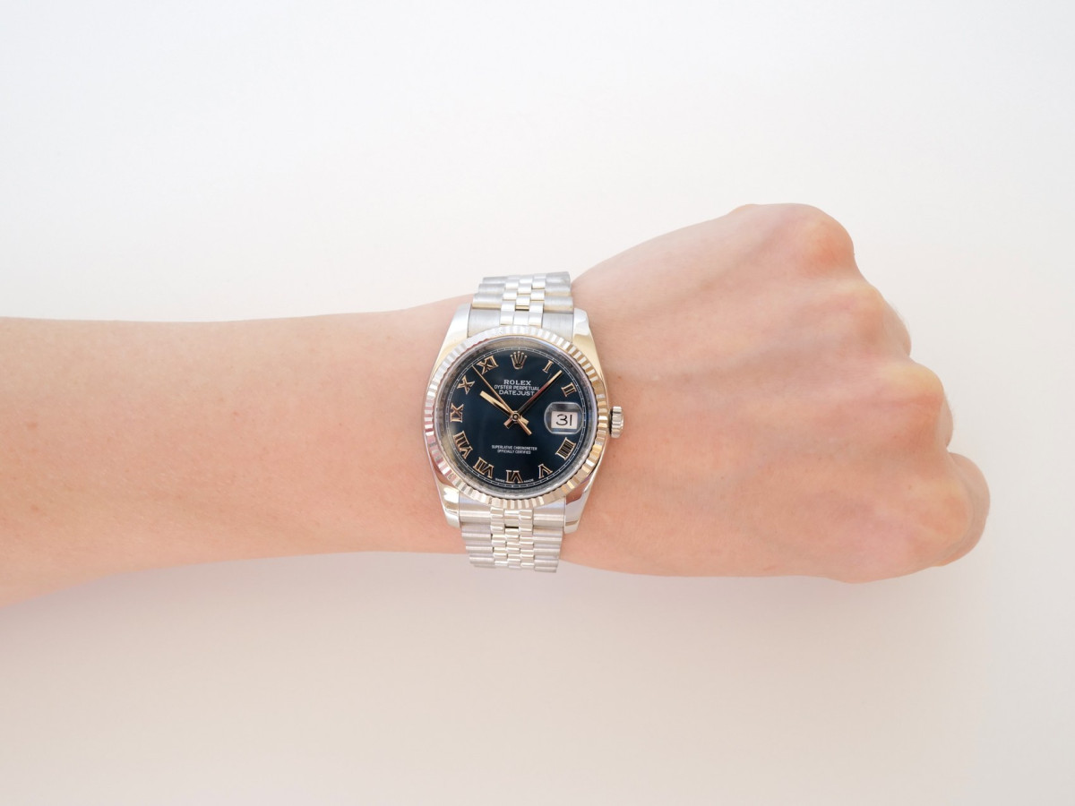 Годинник Rolex Datejust 36mm Jubilee Steel Blue Roman Dial[4]