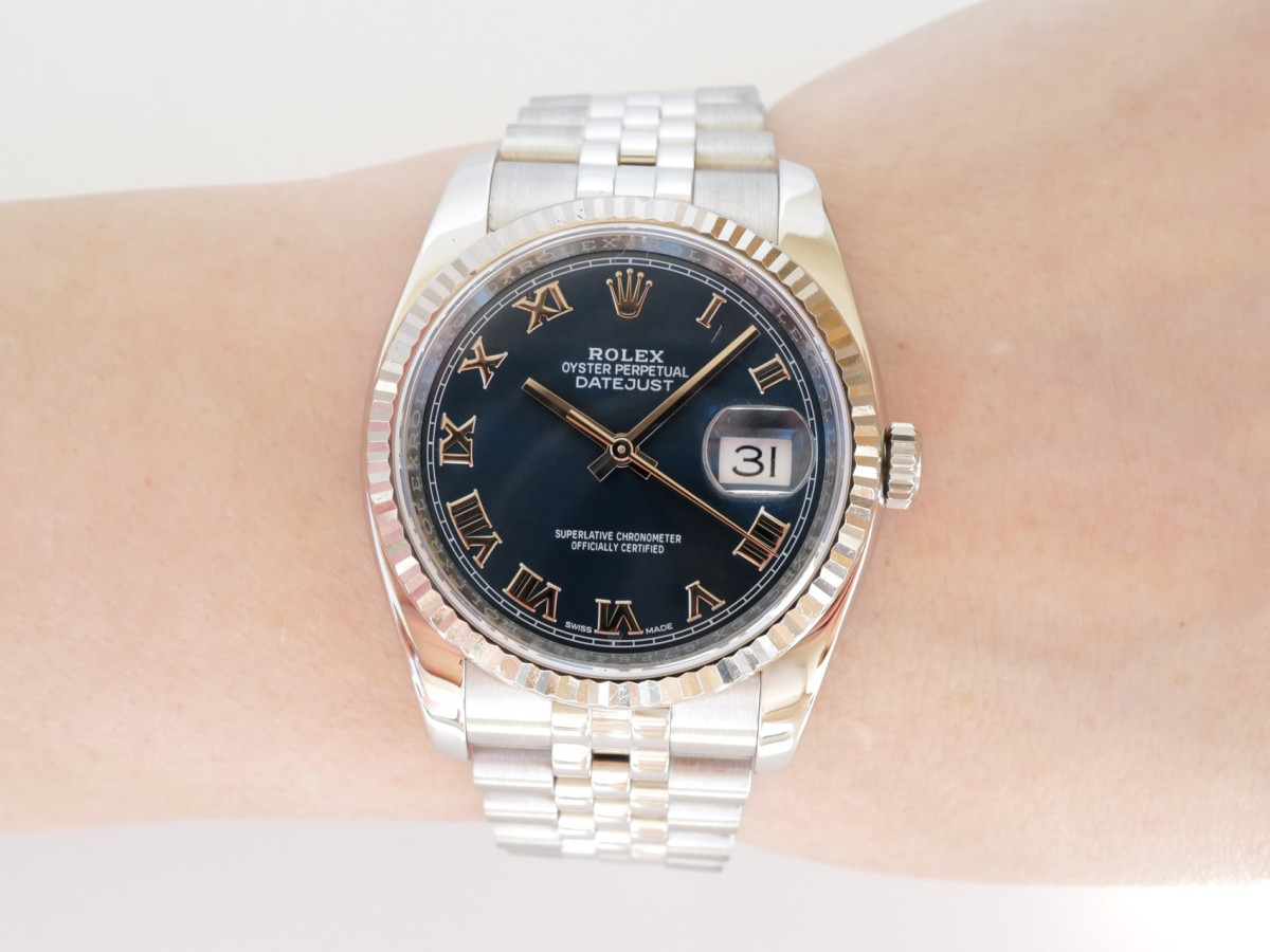 Годинник Rolex Datejust 36mm Jubilee Steel Blue Roman Dial[5]