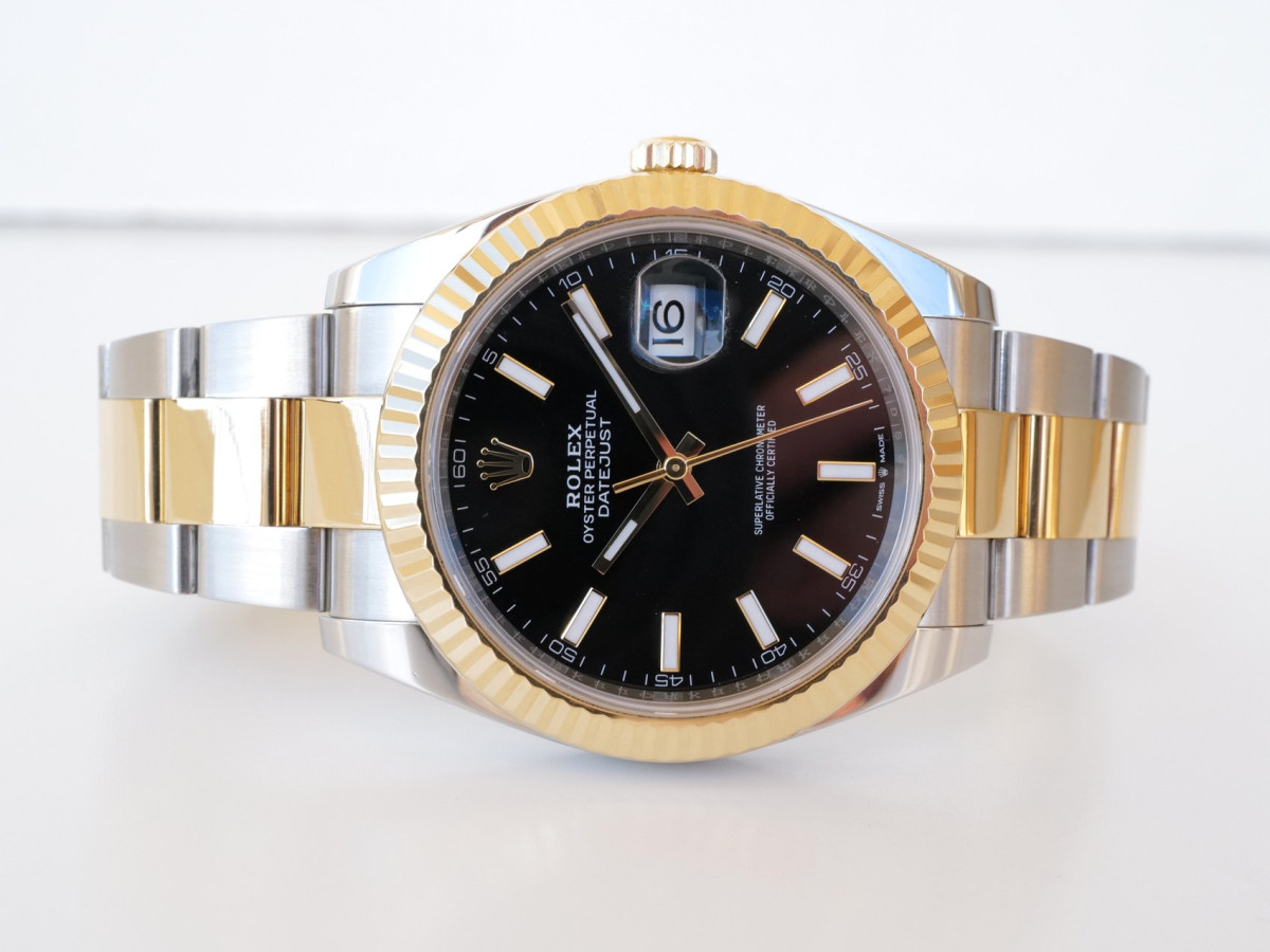 Годинник Rolex Datejust 41mm Oyster Steel 18K Yellow Gold Black Dial
