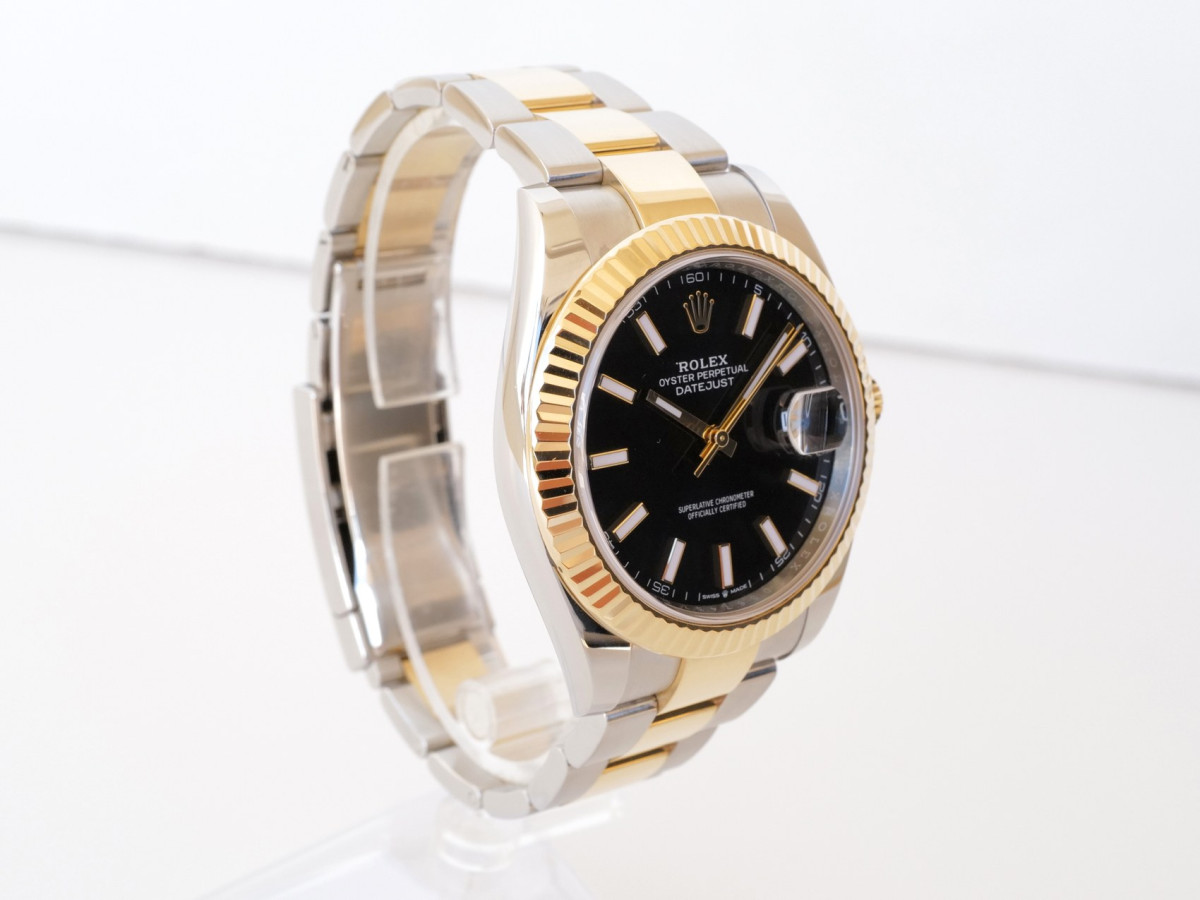 Годинник Rolex Datejust 41mm Oyster Steel 18K Yellow Gold Black Dial[6]