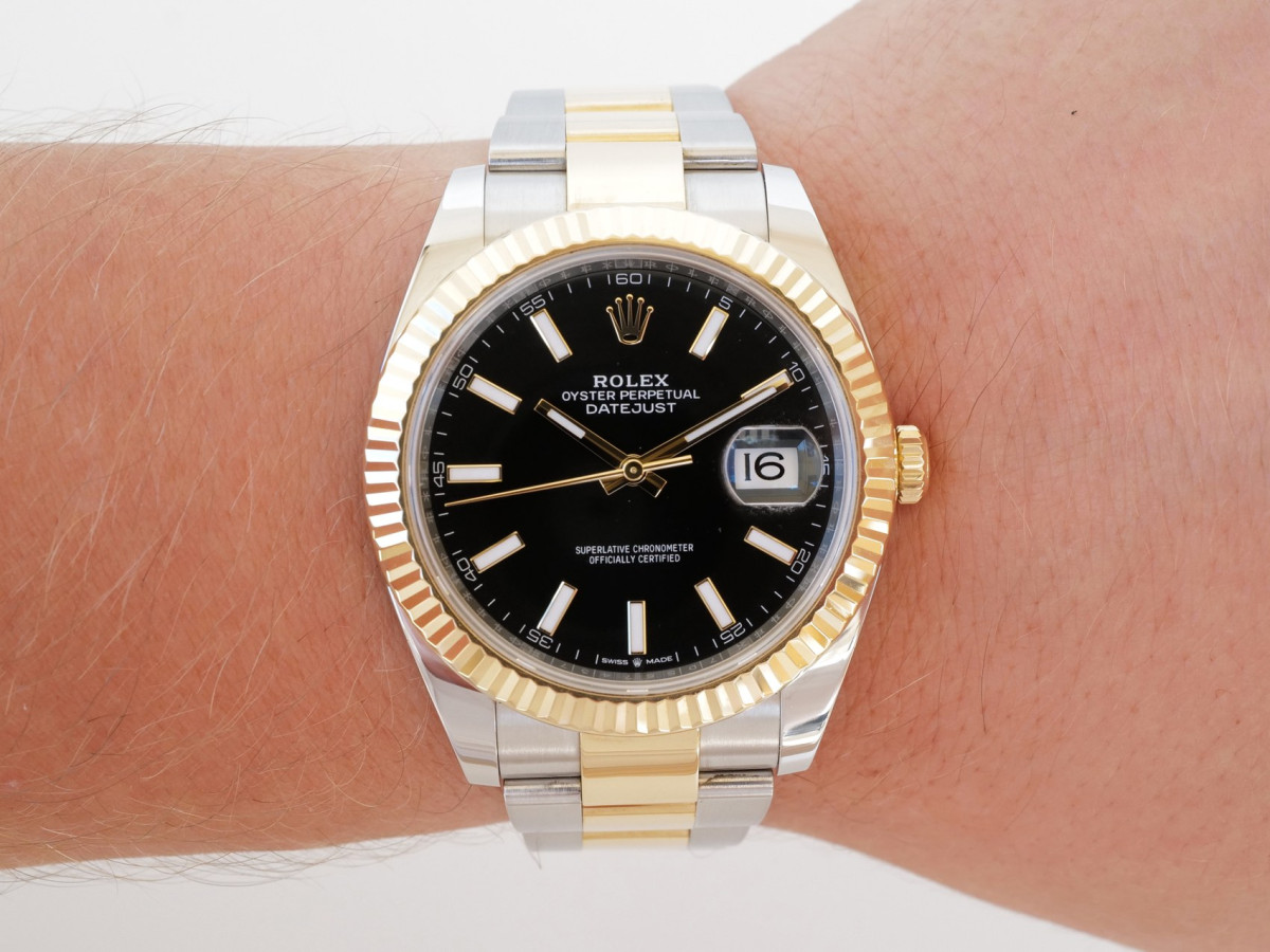 Годинник Rolex Datejust 41mm Oyster Steel 18K Yellow Gold Black Dial[5]