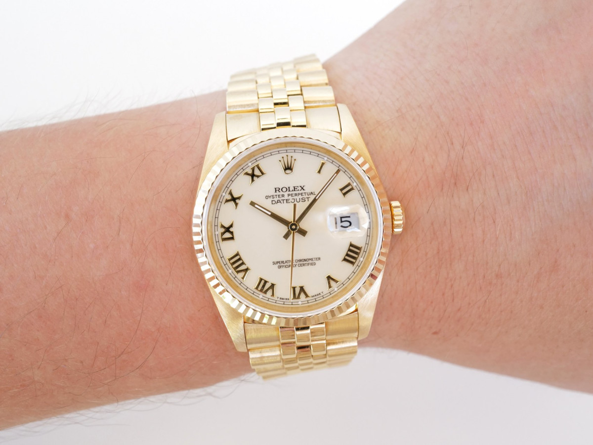 Годинник Rolex Datejust 36 Jubilee 18K Yellow Gold Cream Ivory Roman Dial[5]
