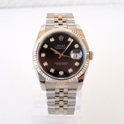 Швейцарський годинник Rolex Datejust 36mm Jubilee Steel Black Diamond Dial